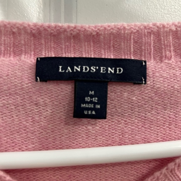 Lands' End Cashmere Lambs Wool Light Sweater Sz M Holiday Delicate Preppy Luxury - Picture 3 of 6
